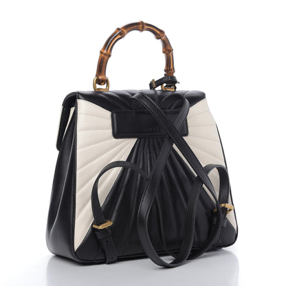 Gucci Calfskin Bamboo Trapuntata Queen Margaret Backpack Mystic White Black 2 of 8