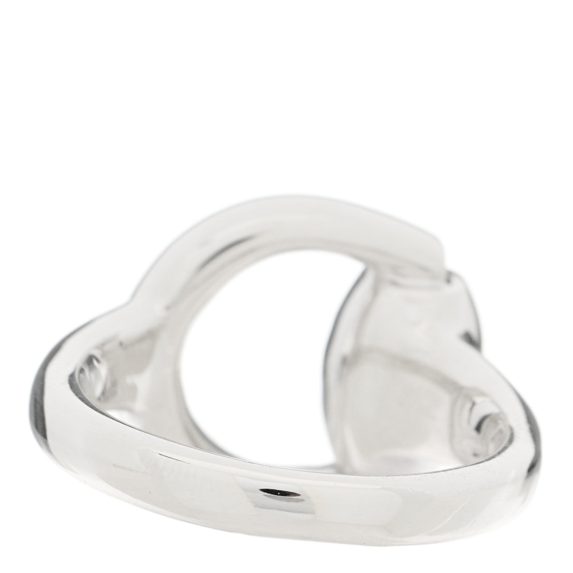 18K White Gold Horsebit Ring 52 6