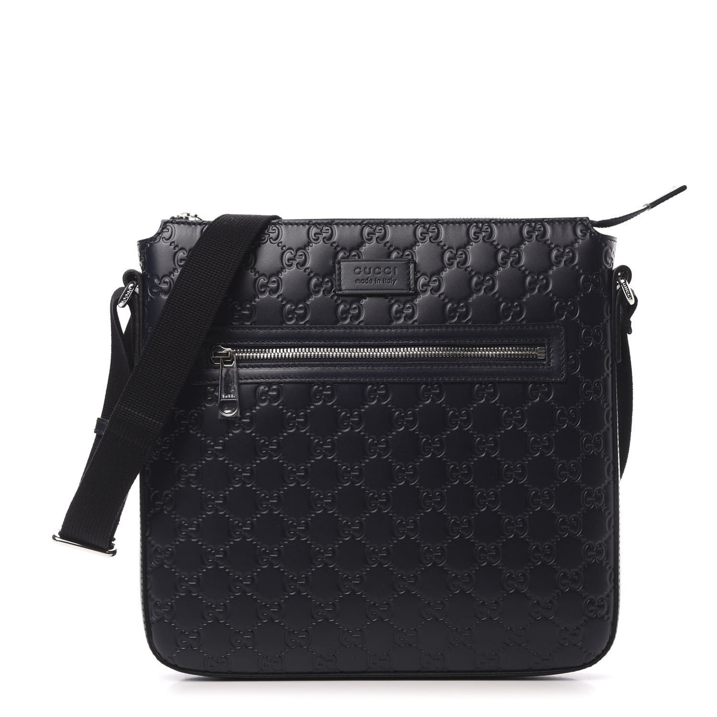 Guccissima Signature Medium Flat Messenger Bag Blue