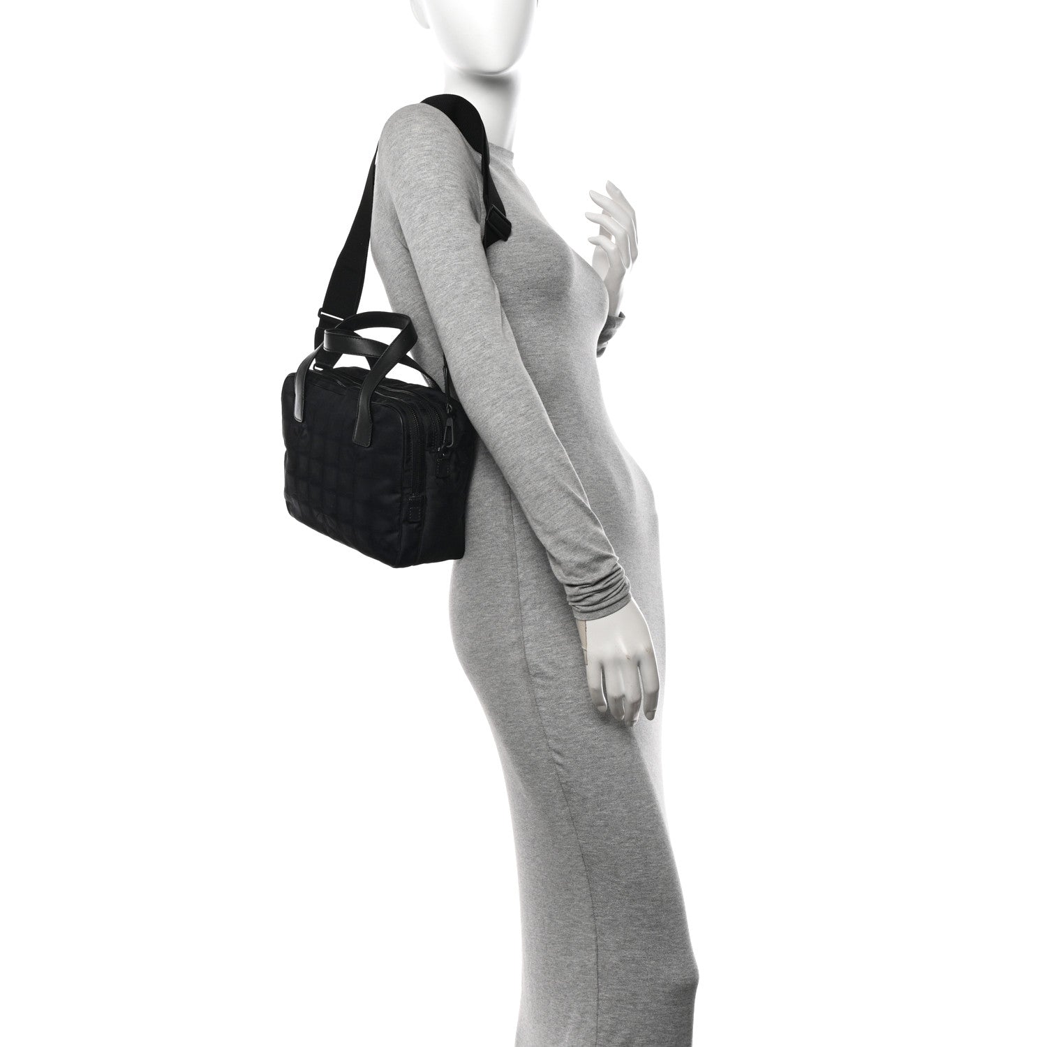 Chanel Nylon Travel Shoulder Bag Black 2 of 10