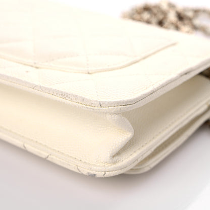 Chanel Caviar Quilted Wallet On Chain WOC White 12 of 20
