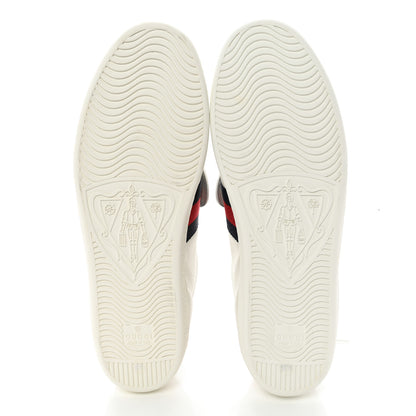 Gucci Calfskin Ayers Crystal Web Pineapple Embroidered Womens New Ace Sneakers 39.5 White 6 of 10