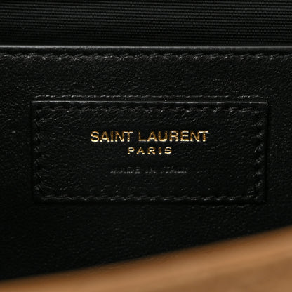 Saint Laurent Lambskin Mixed Matelasse Triquilt Medium Monogram Satchel Dark Cork 6 of 10