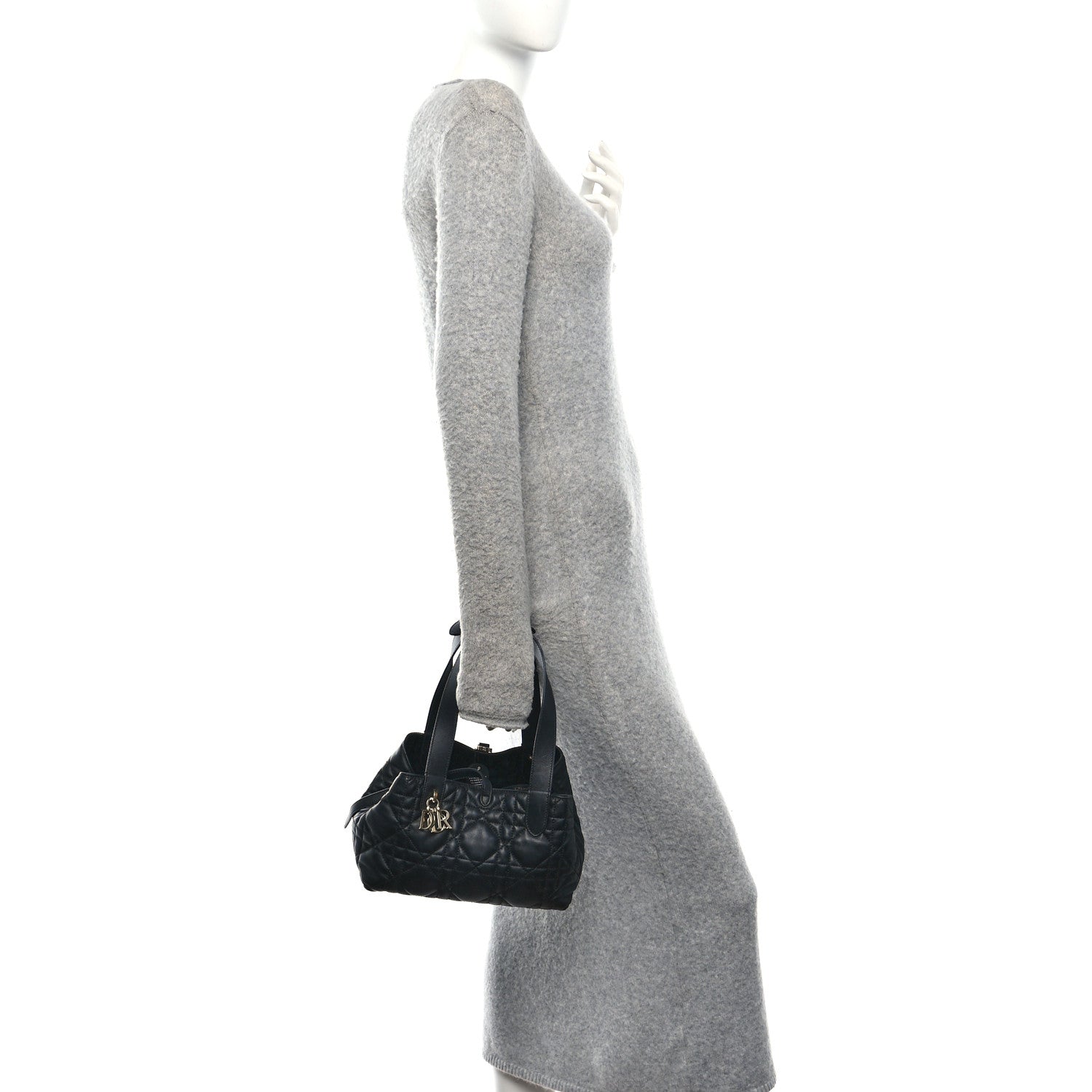 Christian Dior Calfskin Macrocannage Small Toujours Black 2 of 11