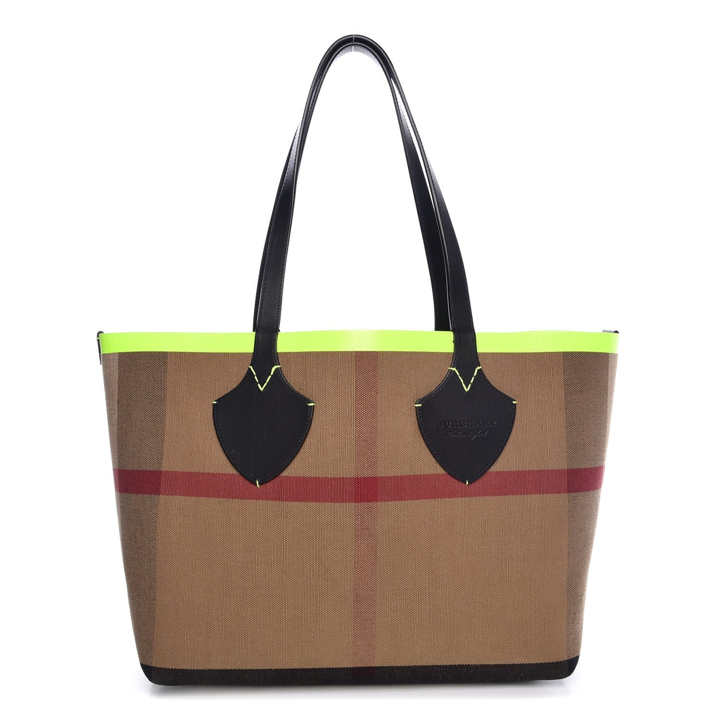 Canvas Mega Check The Giant Reversible Tote Black Neon Yellow