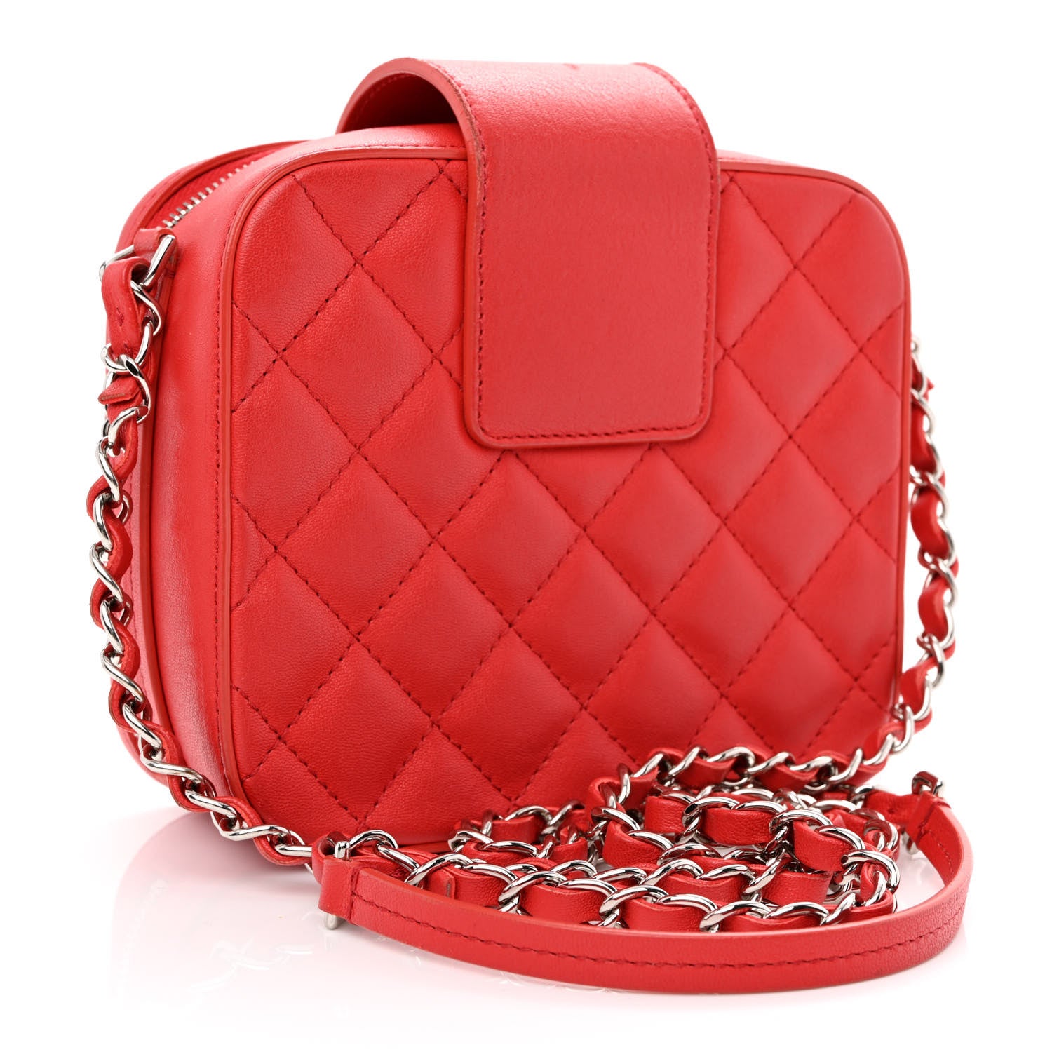 Chanel Lambskin Quilted Mini CC Box Camera Bag Red 3 of 12