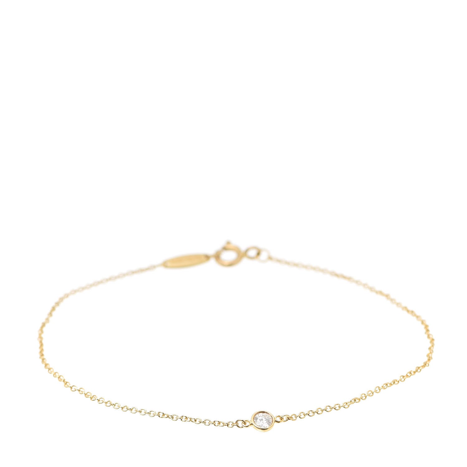 Tiffany 18K Yellow Gold Diamond .08ct Elsa Peretti Diamonds by the Yard Bracelet 1 of 6