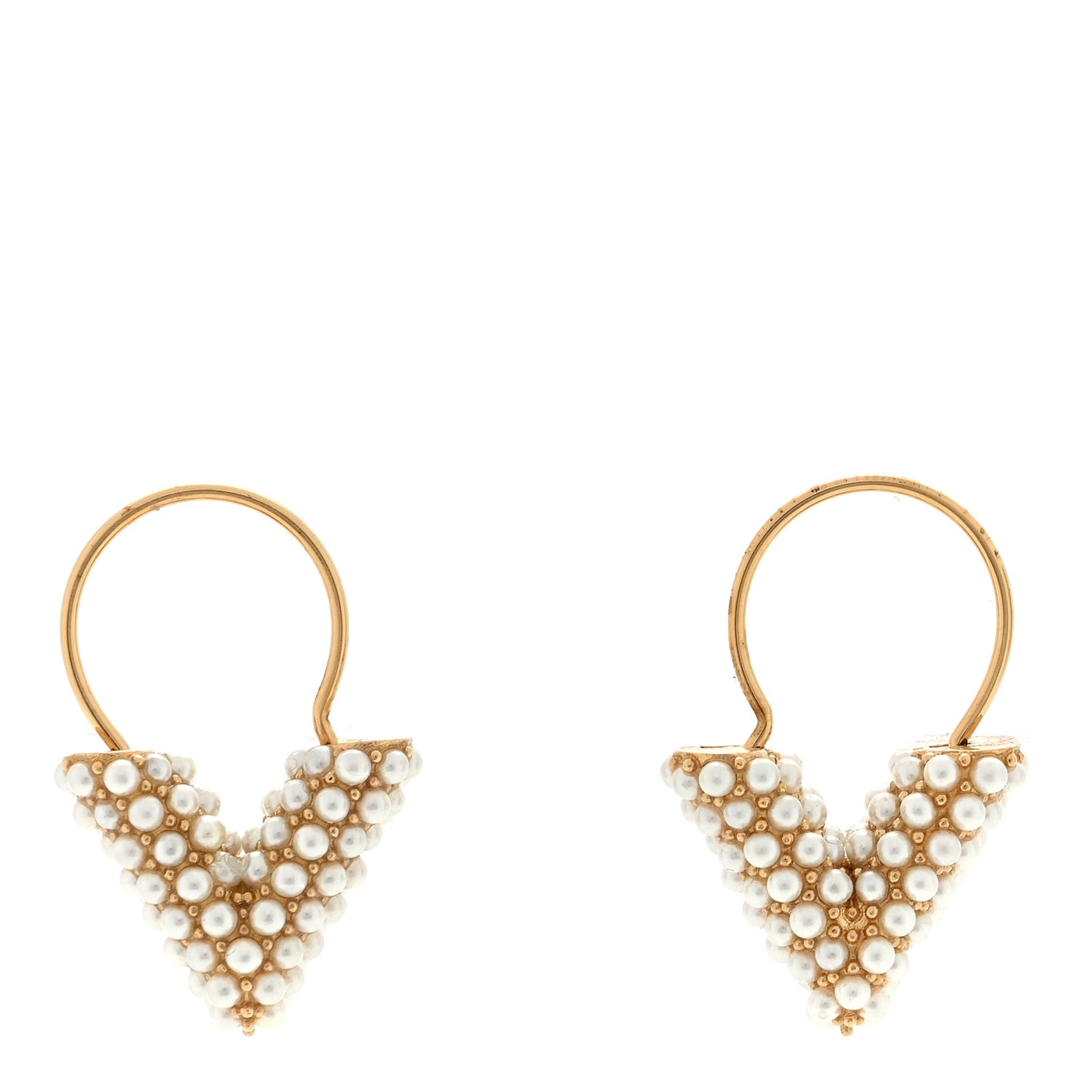 Brass Essential V Hoop Earrings Gold