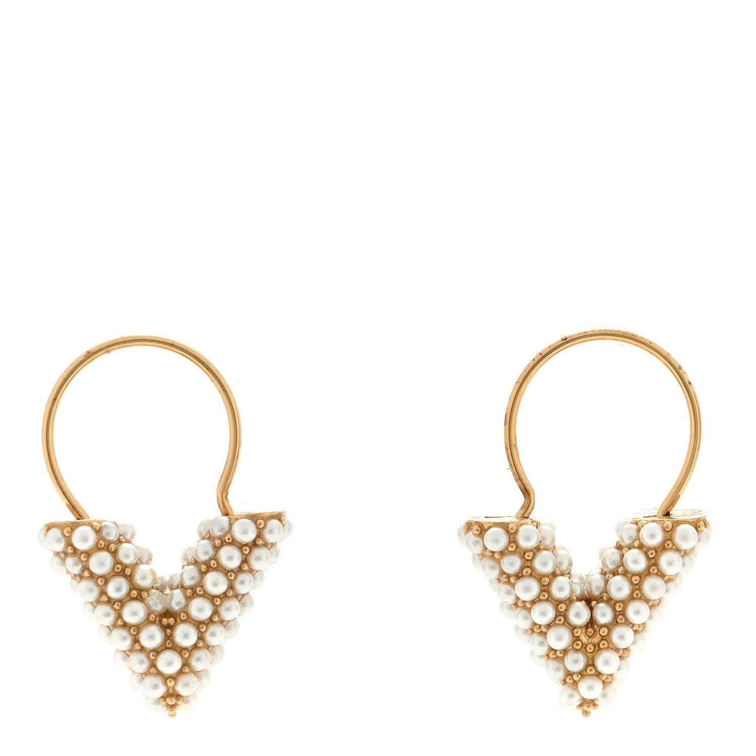 Louis Vuitton Brass Essential V Hoop Earrings Gold 1 of 4