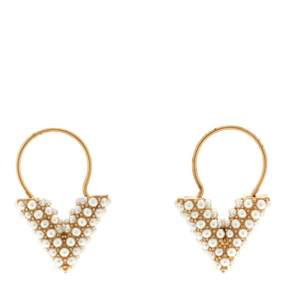Louis Vuitton Brass Essential V Hoop Earrings Gold 1 of 4