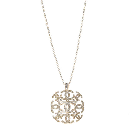 Chanel Crystal CC Pendant Necklace Gold 1 of 5