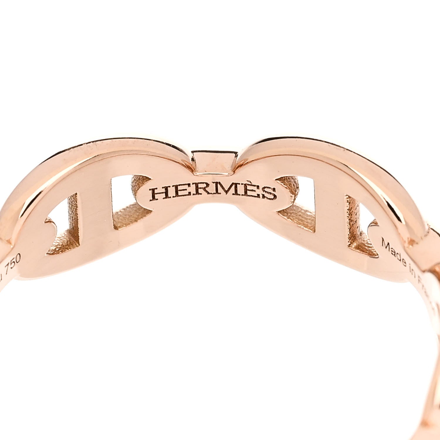 Hermes 18K Rose Gold PM Chaine d'Ancre Enchainee Ring 52 6 4 of 9