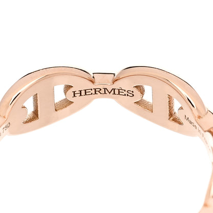 Hermes 18K Rose Gold PM Chaine d'Ancre Enchainee Ring 52 6 4 of 9