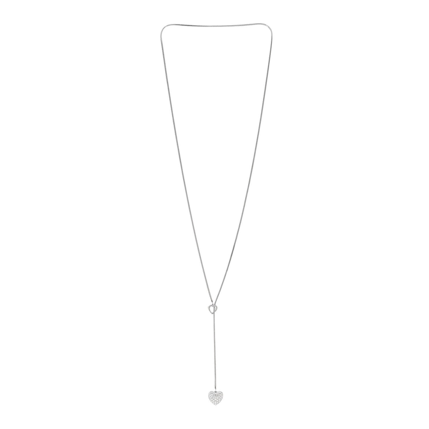 Tiffany Platinum Diamond Heart Lariat Necklace 3 of 5