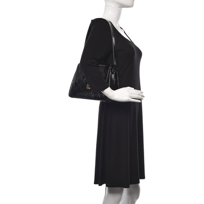 Chanel Glazed Calfskin Stitched Shoulder Flap Bag Black 2 of 13