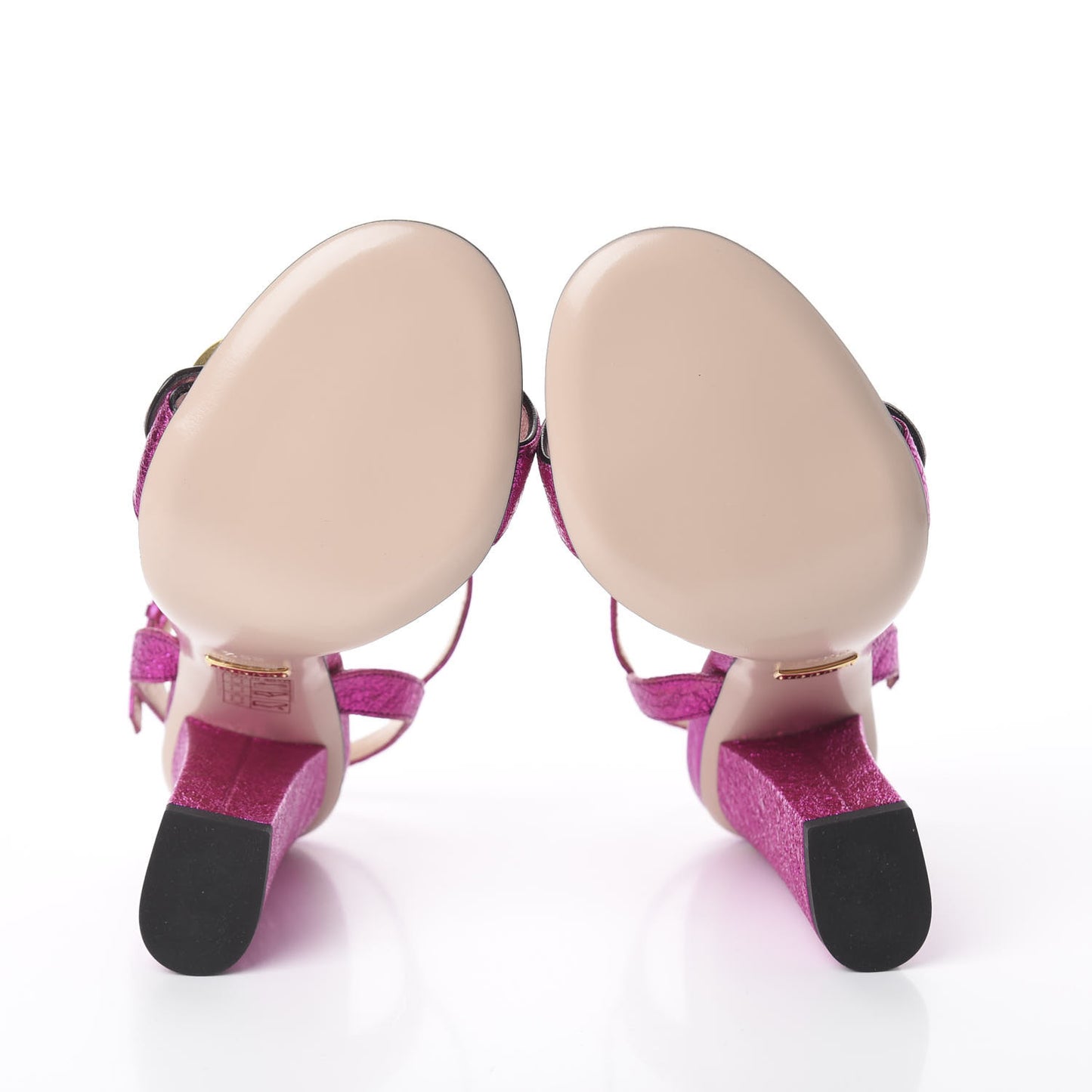 Galassia GG Marmont Ankle Wrap 105mm Sandals 35.5 Fuxia