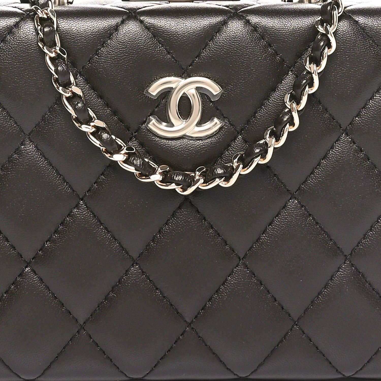 Chanel Lambskin Quilted Small Top Handle Box Bag Dark Brown 8 of 12