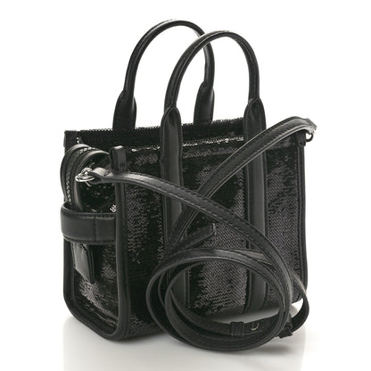 Marc Jacobs Sequin Mini The Tote Bag Black 3 of 9