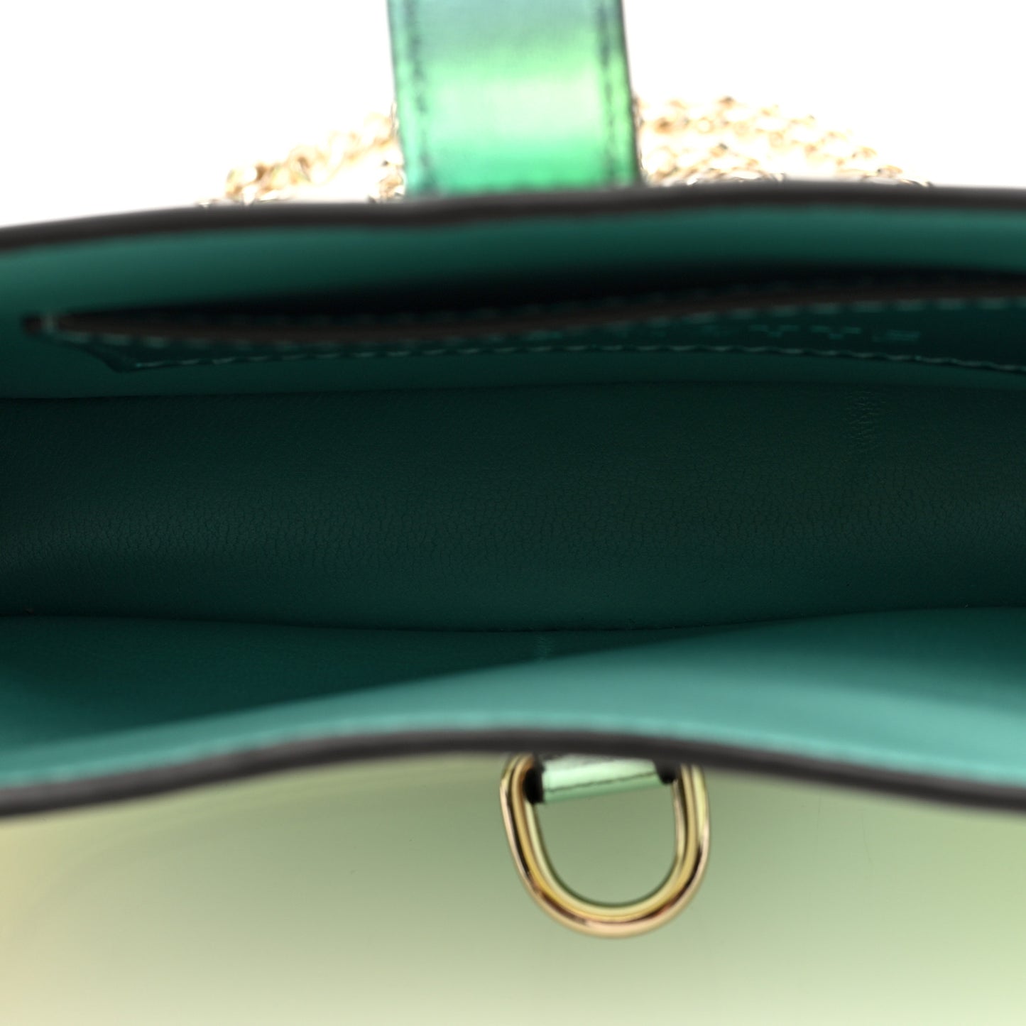 Piuma Shade Lux Mirrored Calfskin Mini Jackie Notte Bag Glacial Yellow Silver
