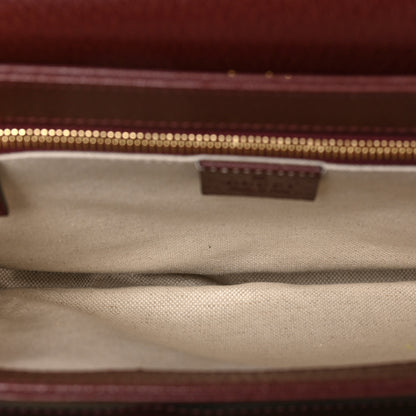 Gucci Monogram Textured Dollar Calfskin Horsebit 1955 Shoulder Bag Sahara Rubino Chardonnay 5 of 9