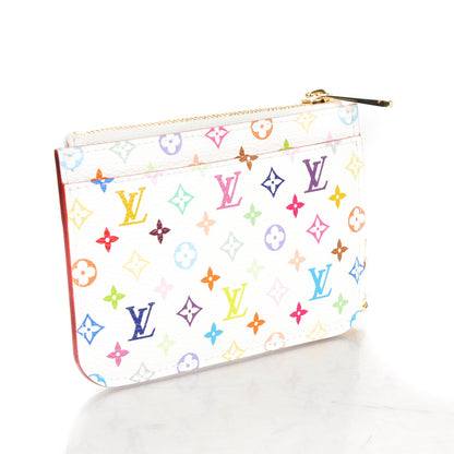 Louis Vuitton Monogram Multicolor Key Pouch White Litchi 3 of 7
