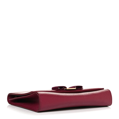 Salvatore Ferragamo Calfskin Mini Miss Vara Bow Chain Bag Burgundy 4 of 10