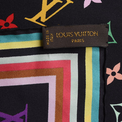 Louis Vuitton Silk Multicolor Eye Love Scarf Black 3 of 9