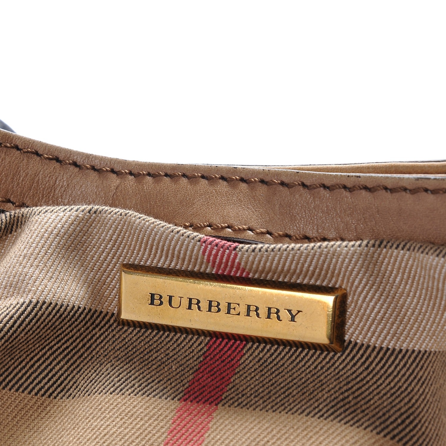 Burberry Canvas House Check Small Parsons Hobo Dark Stone 6 of 11