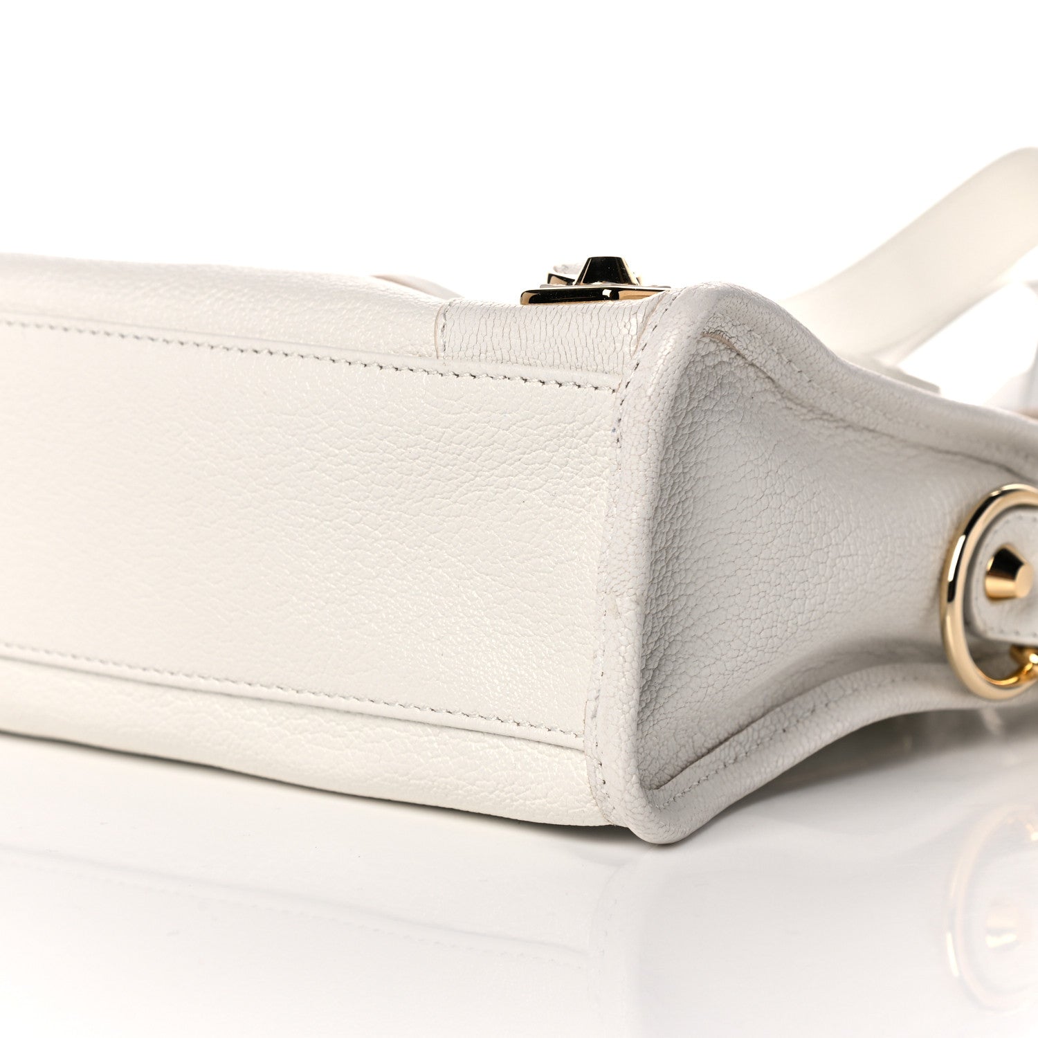 Balenciaga Chevre Gold Metallic Edge Hardware Mini City White 10 of 10