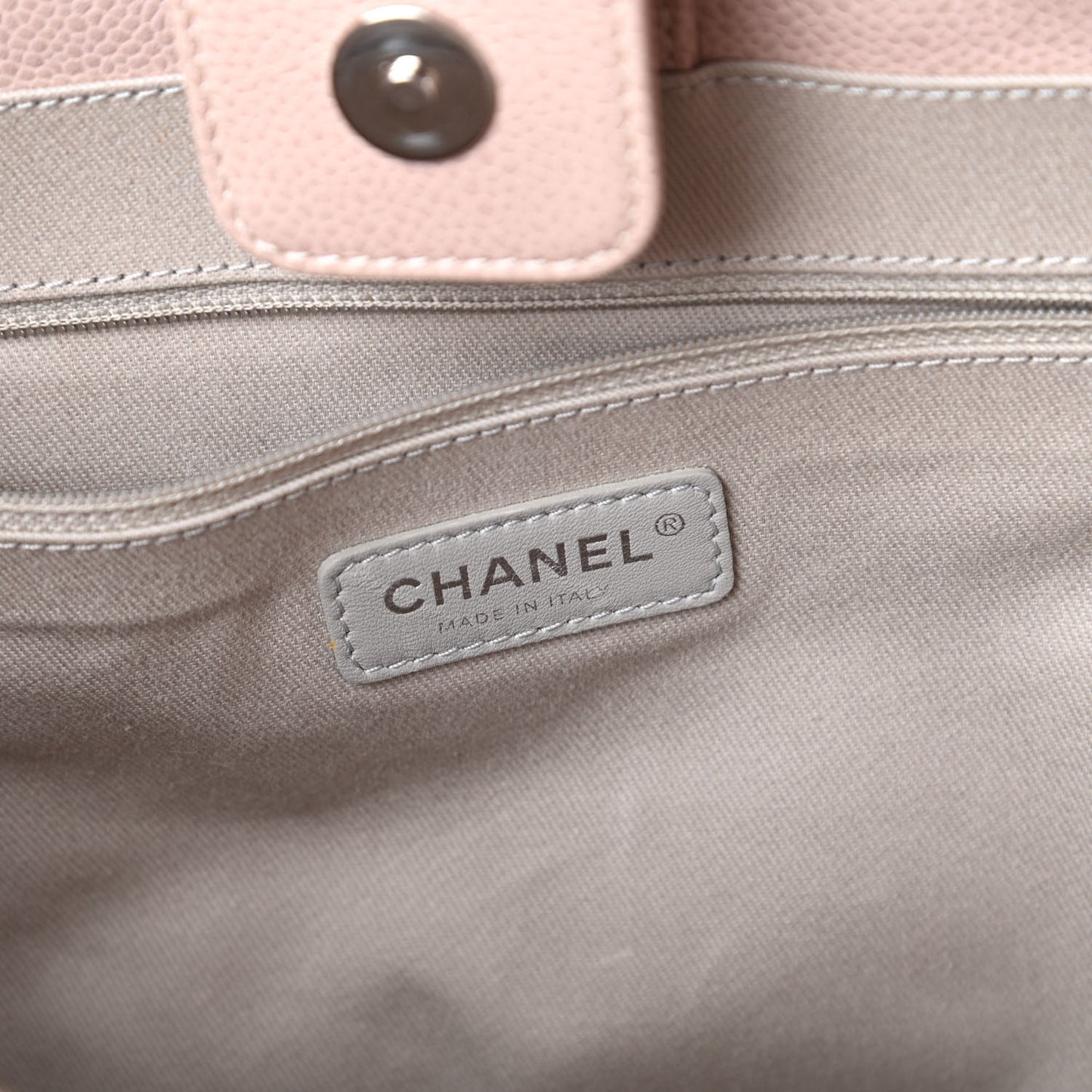 Glazed Calfskin Medium Deauville Tote Light Pink
