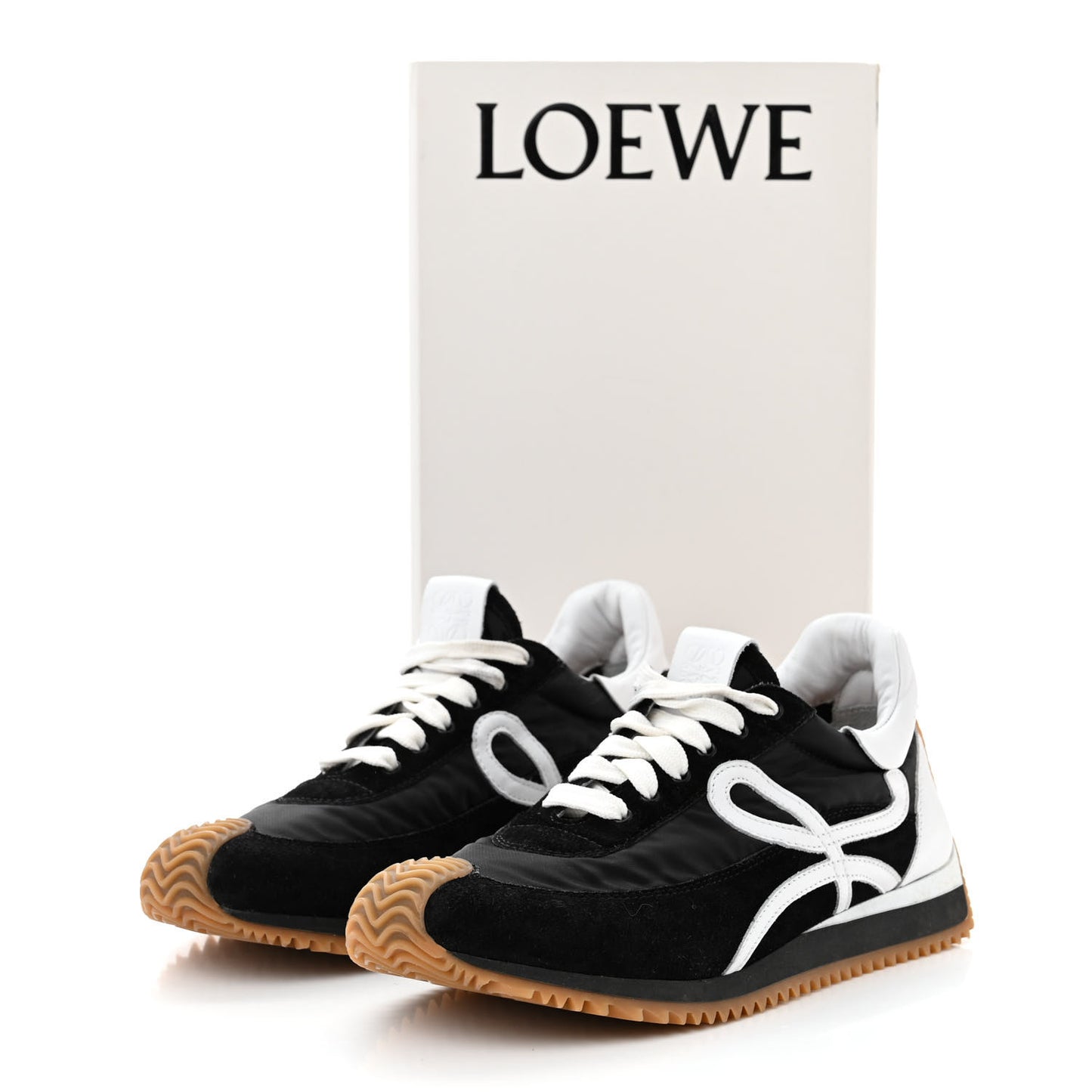 Nylon Suede Flow Runners Sneakers 40 Black