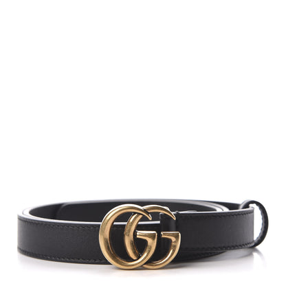 Gucci Calfskin Double G 20mm Belt 80 32 Black 1 of 5