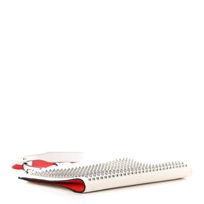 Christian Louboutin Calfskin Studded Skypouch Crossbody Clutch White 4 of 12