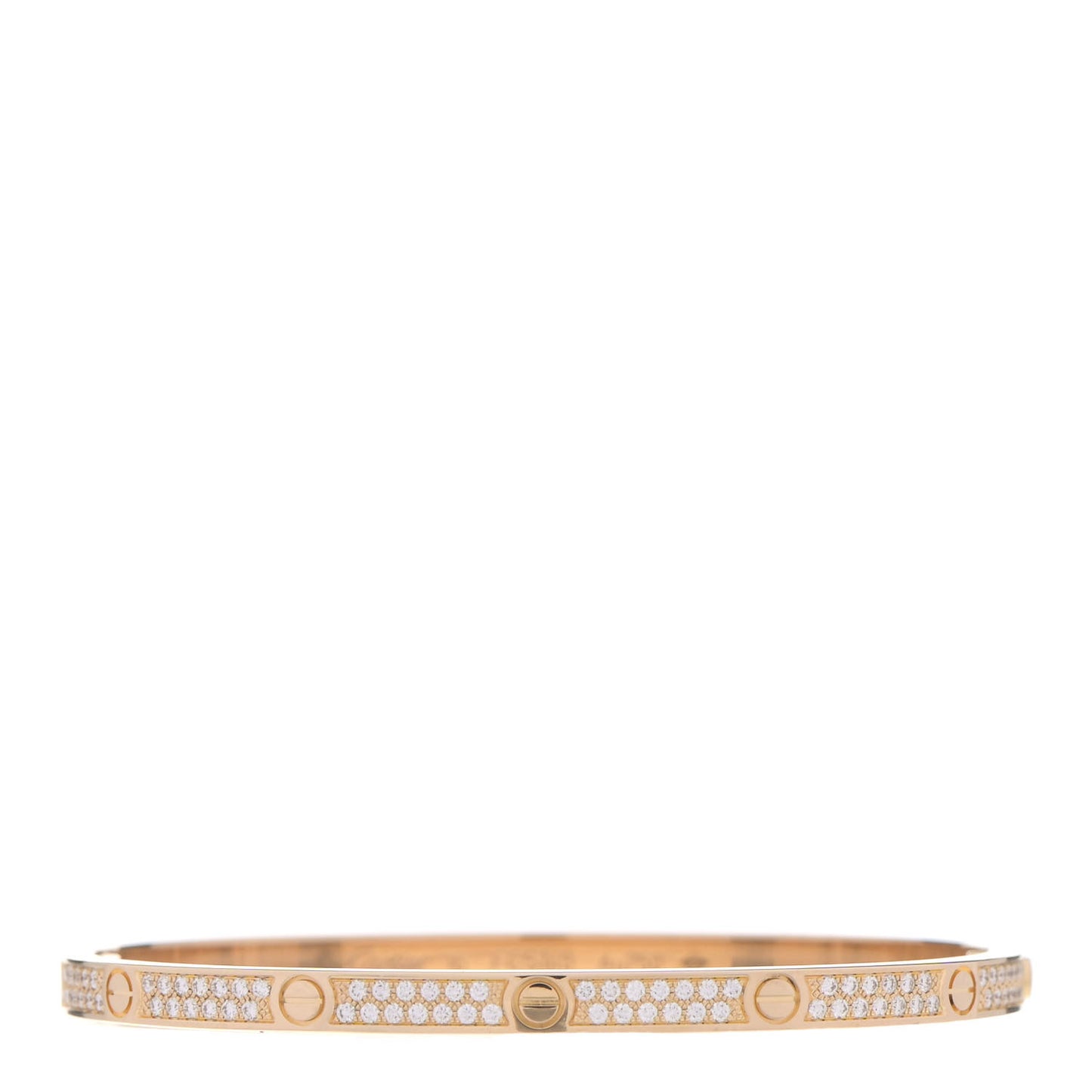 18K Yellow Gold Diamond Small LOVE Paved Bracelet 16
