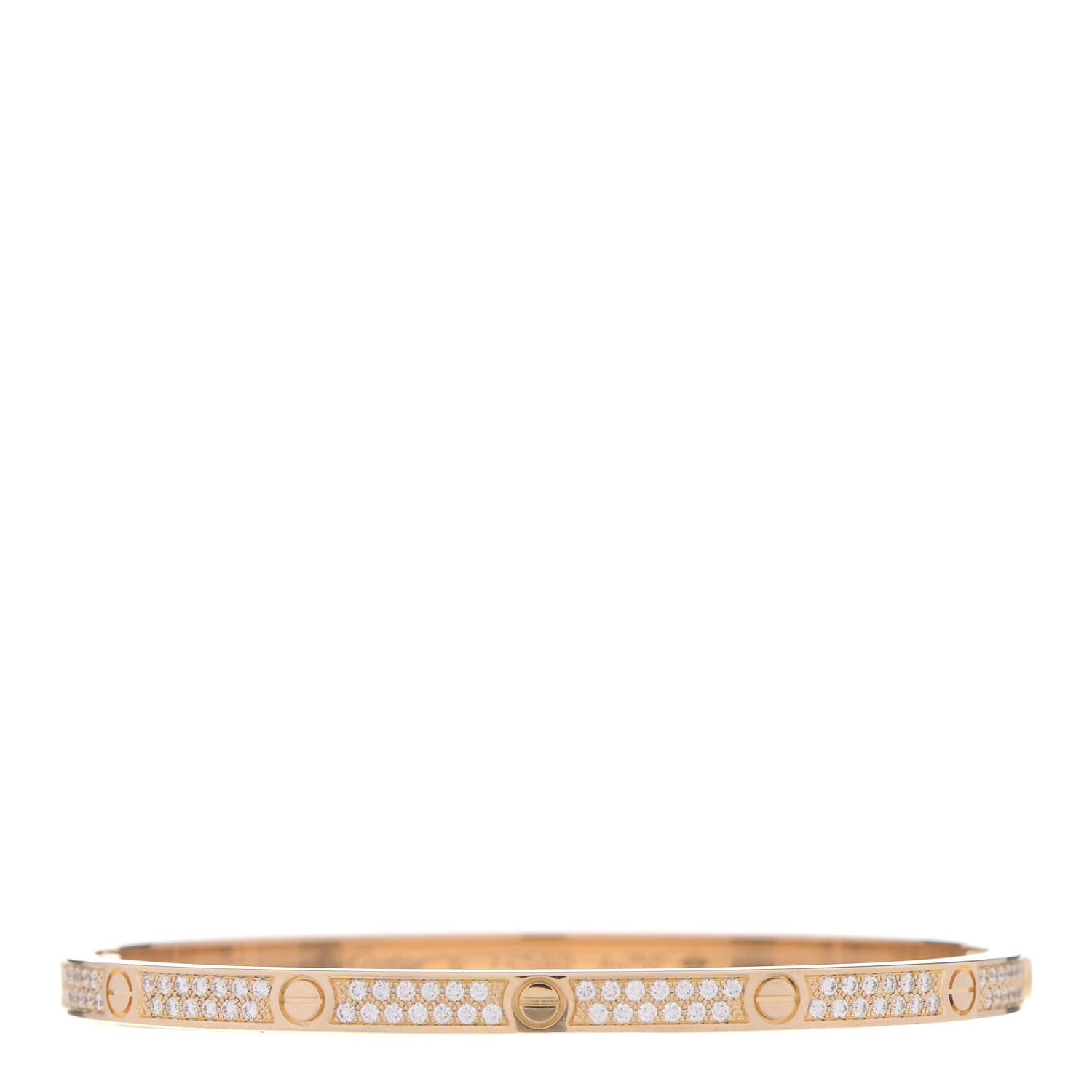 Cartier 18K Yellow Gold Diamond Small LOVE Paved Bracelet 16 1 of 6