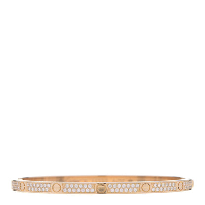 Cartier 18K Yellow Gold Diamond Small LOVE Paved Bracelet 16 1 of 6