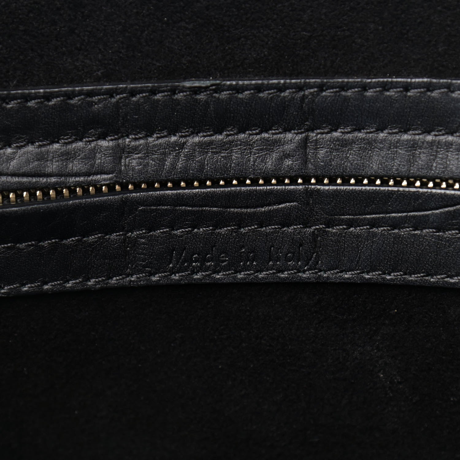 Celine Calfskin Crocodile Embossed Medium Phantom Luggage Black 7 of 12