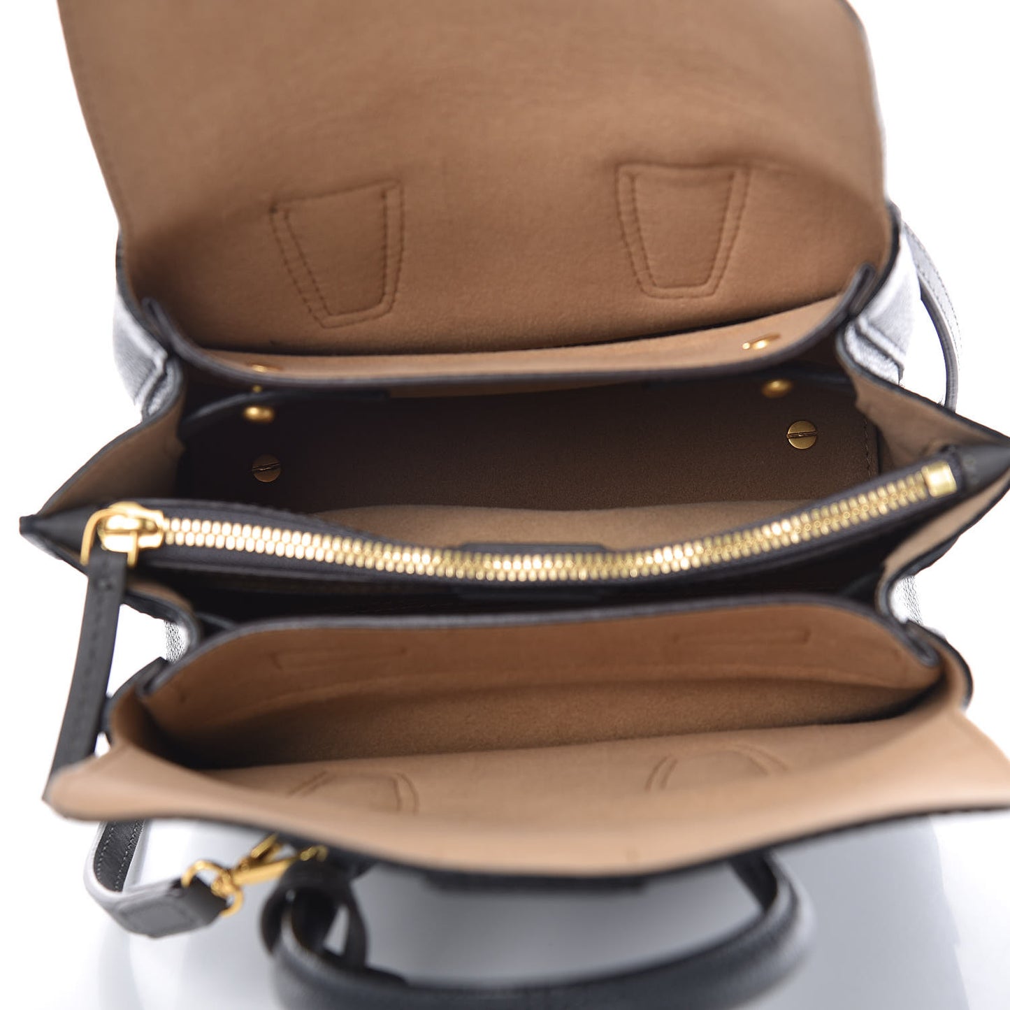Grained Calfskin Mini Milla Tote Phantom Grey