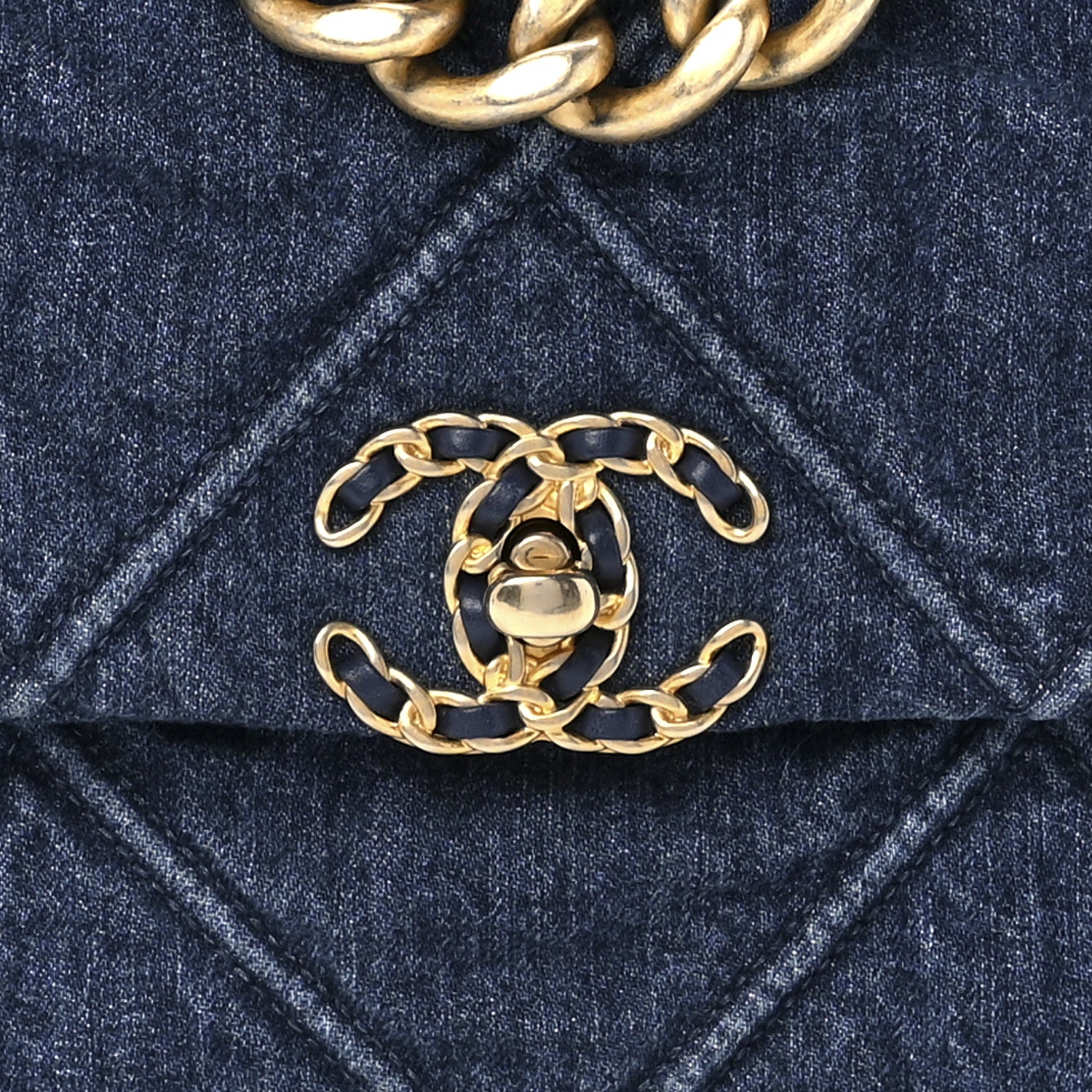 Chanel Denim Quilted Large Chanel 19 Flap Blue 15 of 21