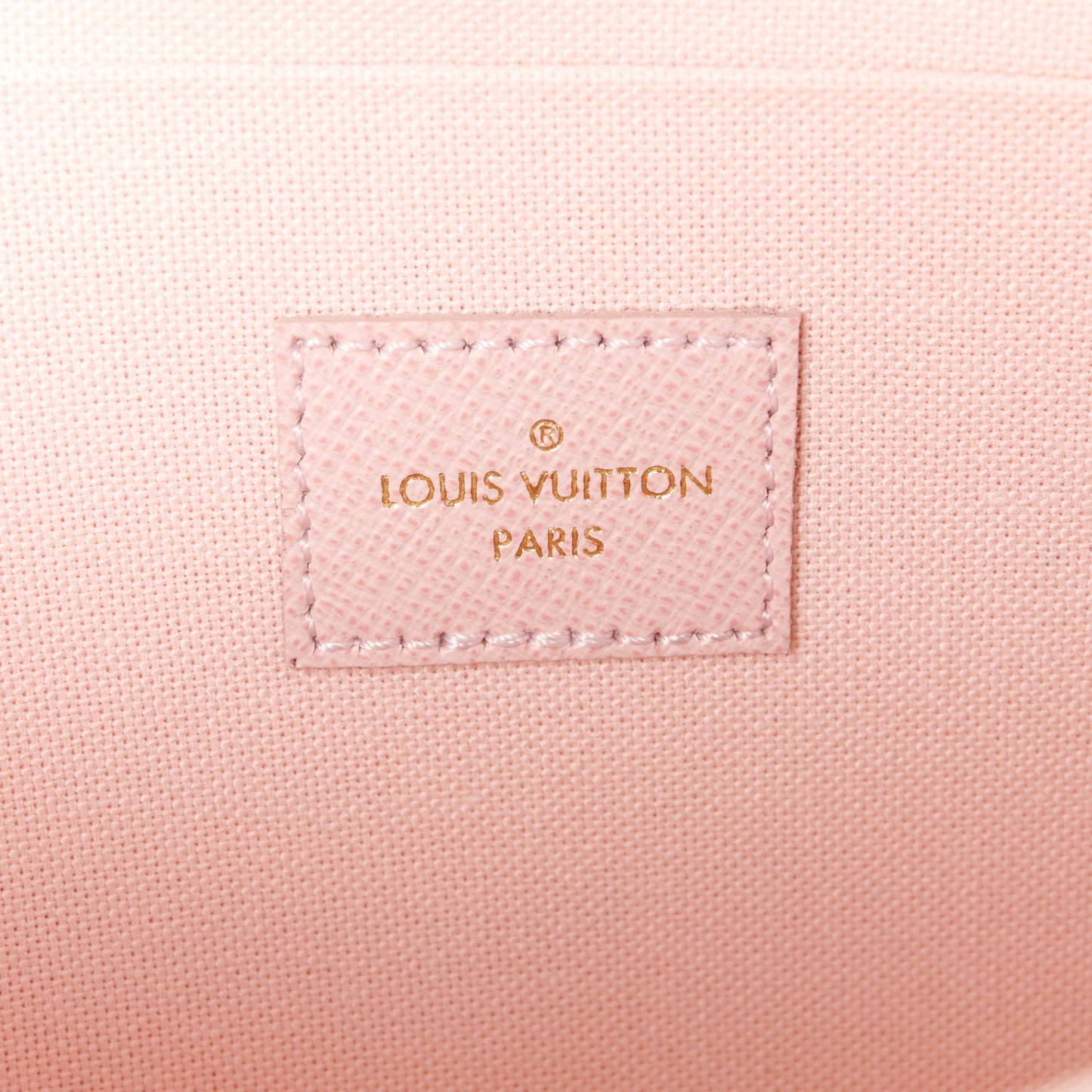 Damier Azur Pochette Felicie Chain Wallet Rose Ballerine