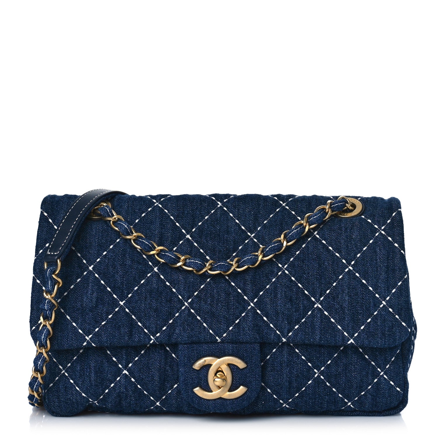 Chanel Denim Quilted Medium Denim Trip Single Flap Blue 1 of 10