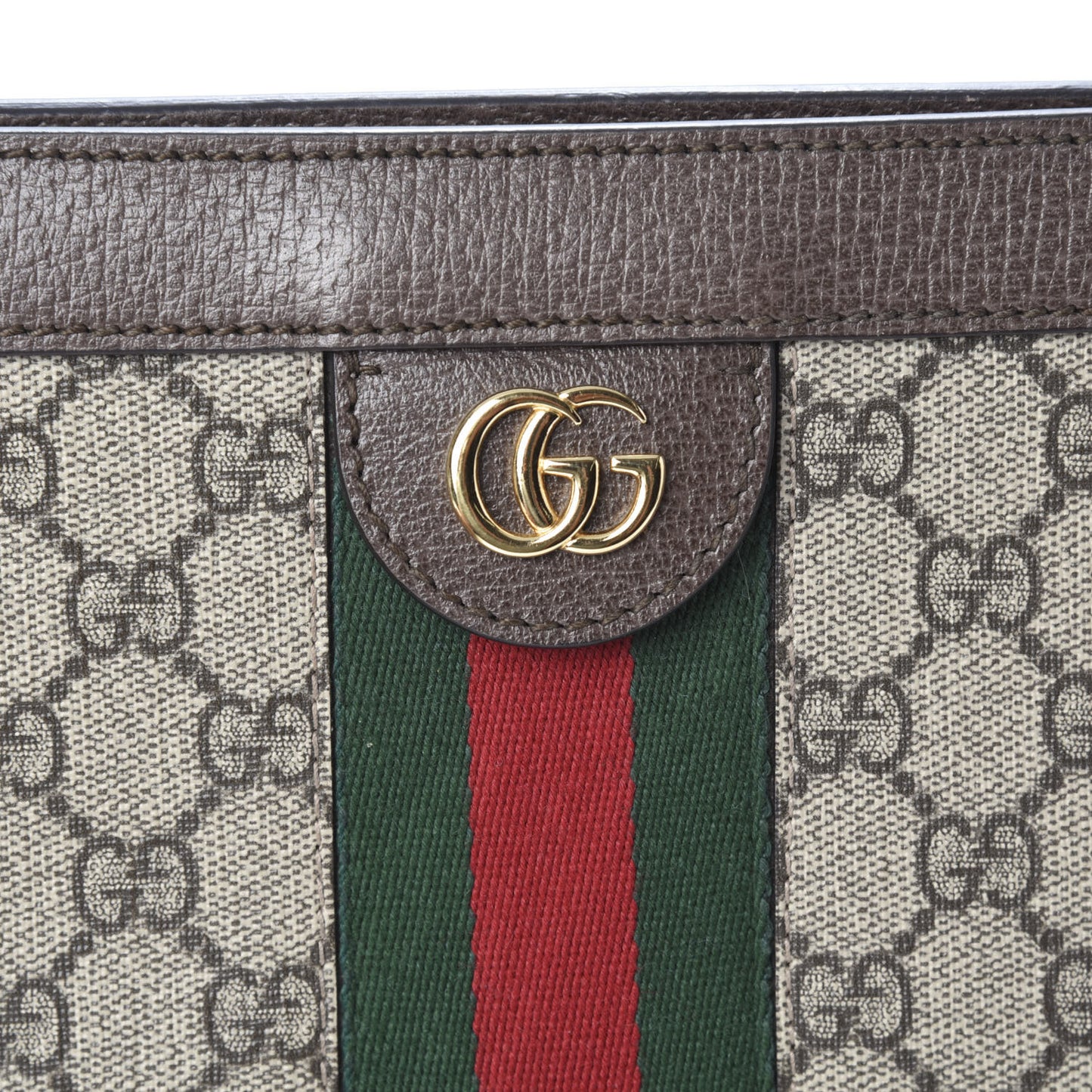 GG Supreme Monogram Web Small Ophidia Chain Shoulder Bag Brown