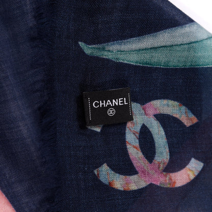 Chanel Cashmere CC Floral Stole Multicolor 2 of 4