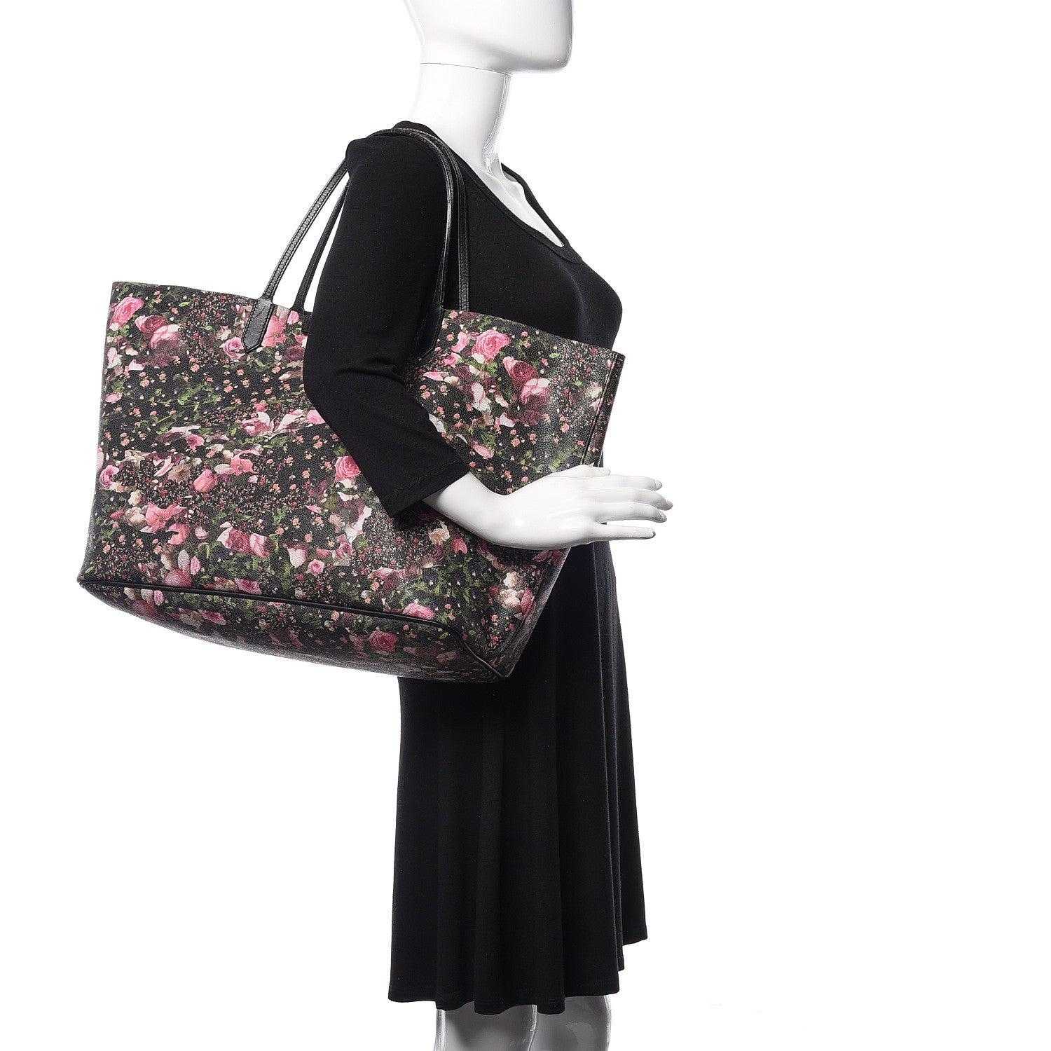 Givenchy Textured Coated Canvas Roses Camouflage Print Large Antigona Tote Black 2 of 18