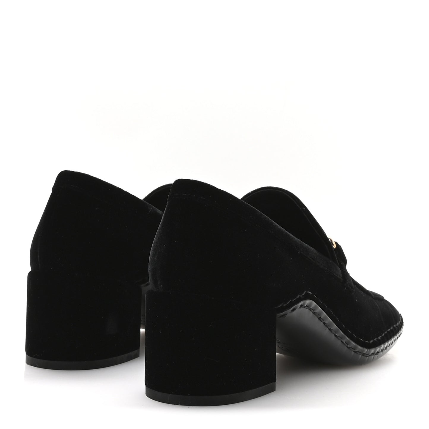 Shiny Calfskin Logo Loafers 38 Black