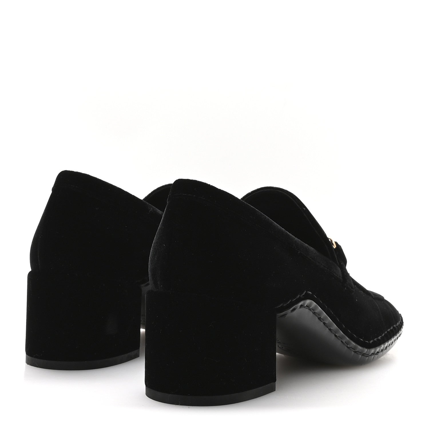Chanel Shiny Calfskin Logo Loafers 38 Black 5 of 9