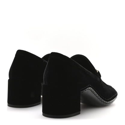 Chanel Shiny Calfskin Logo Loafers 38 Black 5 of 9