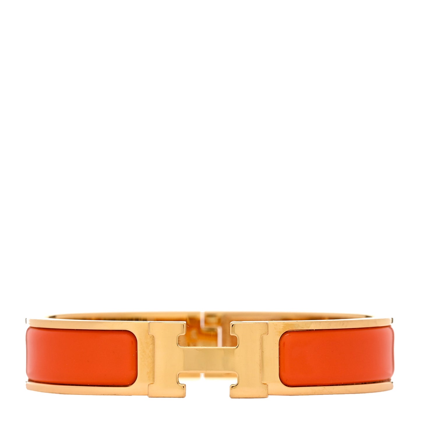 Enamel Narrow Clic Clac H Bracelet PM Orange