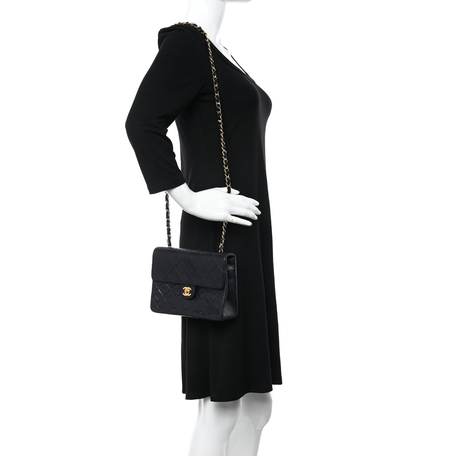 Chanel Lambskin Quilted Mini Square Flap Black 2 of 13