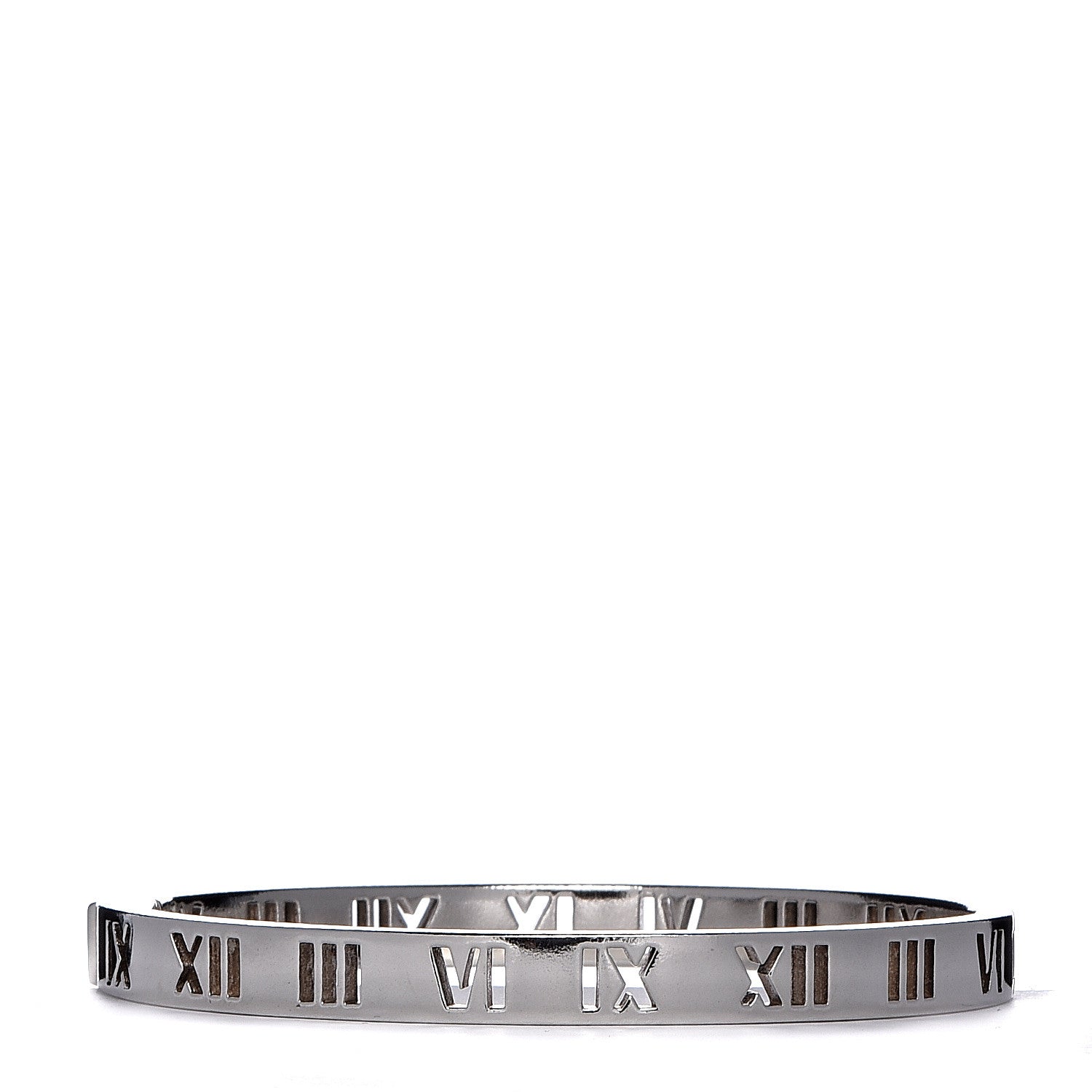 Tiffany Sterling Silver Atlas Pierced Hinged Bangle Bracelet 3 of 5